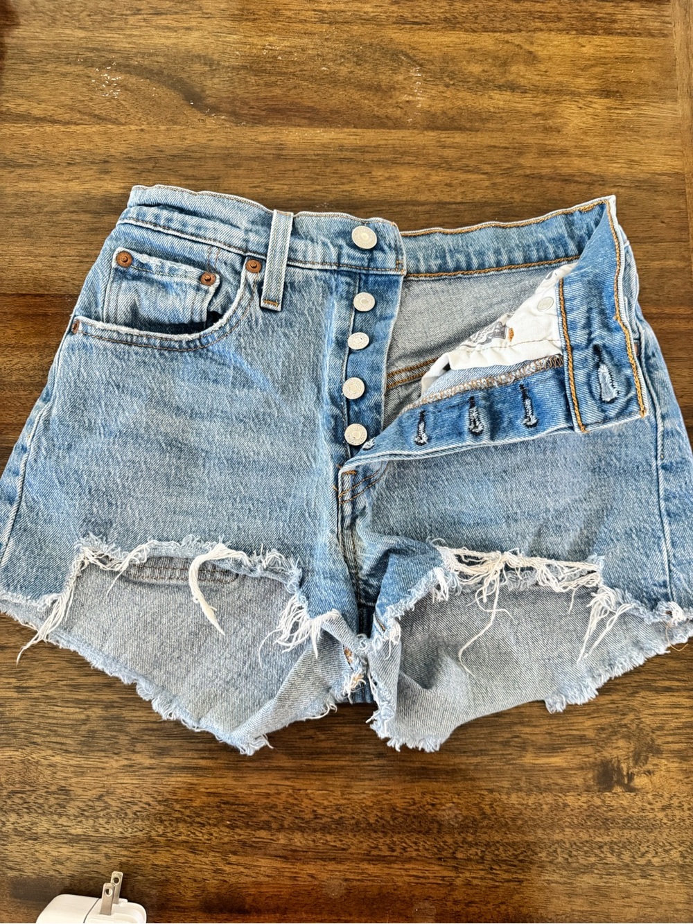 Levi's Light Blue Denim 501 Jeans with Leather Patch - Picture 5 of 9